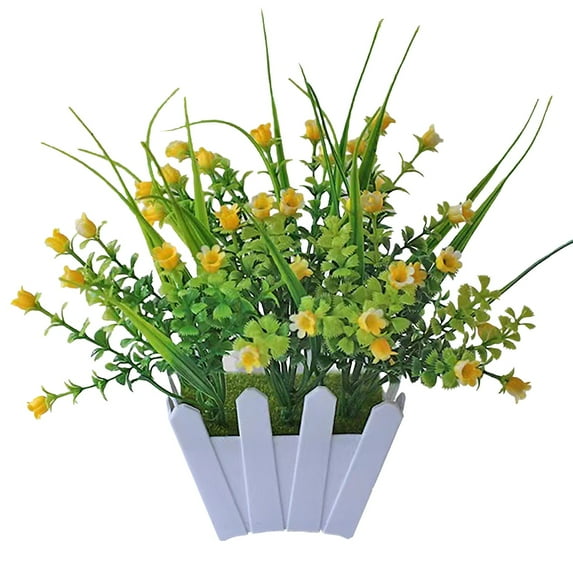 Barhoo Artificial Plant Flowers in Plastic Potted Design for Fence, Outside Home, Porch, Patio and Desk Decor – Realistic and Weather-Resistant Faux Plants for Low Maintenance Outdoor and Indoor