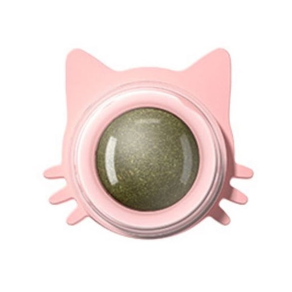 Barhoo Catnip Spinning Ball Lollipop Tease Toy Mint Molar Stick Cat Chew Toy Natural Catnips Teething Cleaning Teeth Interactive Self-Playing Kitten Toy with Adhesive Back for Wall Mounting 1 Piece
