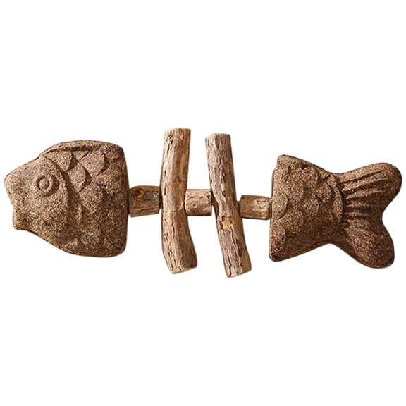 Barhoo Catnip Toys Cat Nip for Cats Creative Fish Bone Cat Toy Wooden Teeth Cleaning Stick Natural Fishbone Dental Care Tool Feline Tooth Cleaning Toy Durable Chew Toy for Cats Oral Health