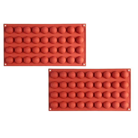 Barhoo Cavity Semi Sphere Silicone Molds Non-Stick,Half Sphere Silicone Baking Molds for Making Jelly, Chocolates and Cake 2Pc