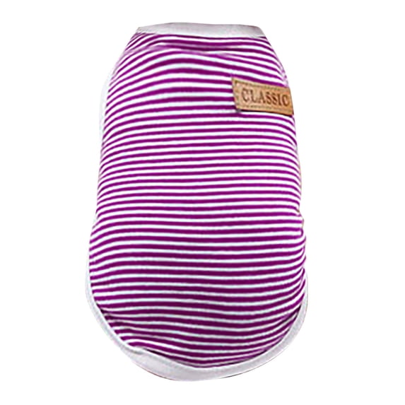 Barhoo Colorful Striped Dog T Shirts Soft Breathable Pet Vest Apparel 6 Colors Available Fashionable Puppy Clothes for Small Medium Dogs Daily Wear Party Outdoor Activities Comfortable Elastic