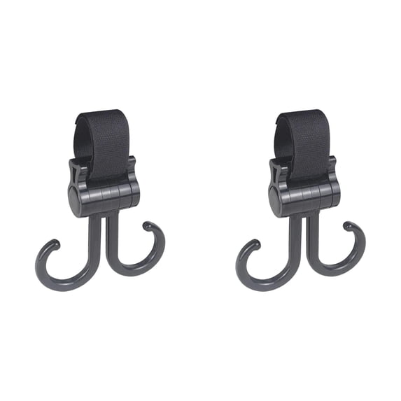 Barhoo Double Stroller Hooks, Car Seat Hook, Adjustable Hook, Stroller Hanger Hook, Stroller Organizer Hook, Durable and Sturdy, Used for Hanging Items(Black)