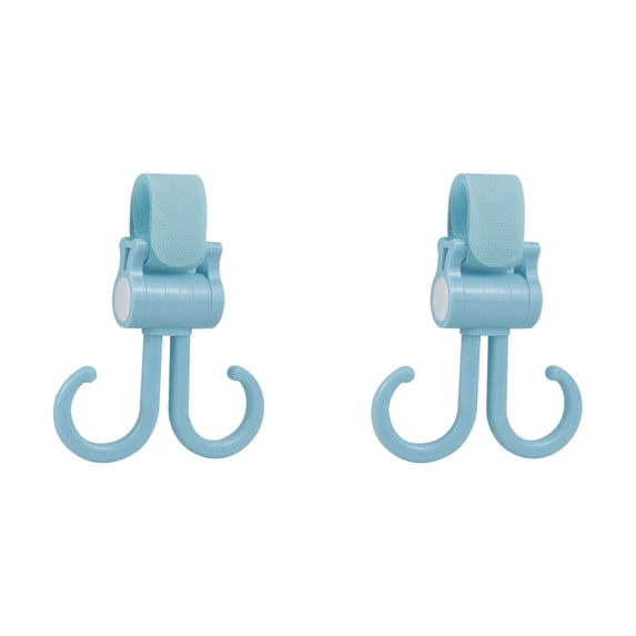 Barhoo Double Stroller Hooks, Car Seat Hook, Adjustable Hook, Stroller Hanger Hook, Stroller Organizer Hook, Durable and Sturdy, Used for Hanging Items(Blue)