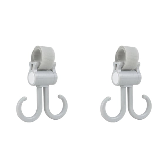 Barhoo Double Stroller Hooks, Car Seat Hook, Adjustable Hook, Stroller Hanger Hook, Stroller Organizer Hook, Durable and Sturdy, Used for Hanging Items(Grey)