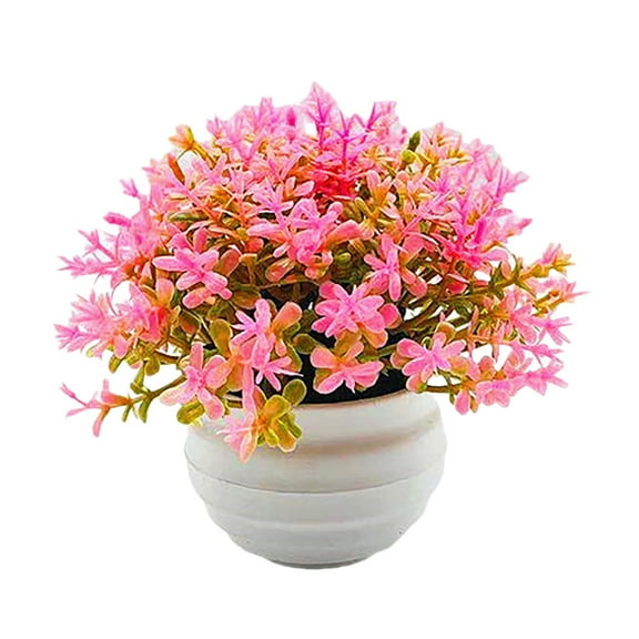 Barhoo Lifelike Artificial Potted Plants with Realistic Plastic Greenery, Small Faux Topiary Shrubs for Desk Centerpiece, Room Decor, House Warming, Wedding Decoration, and Event Decor
