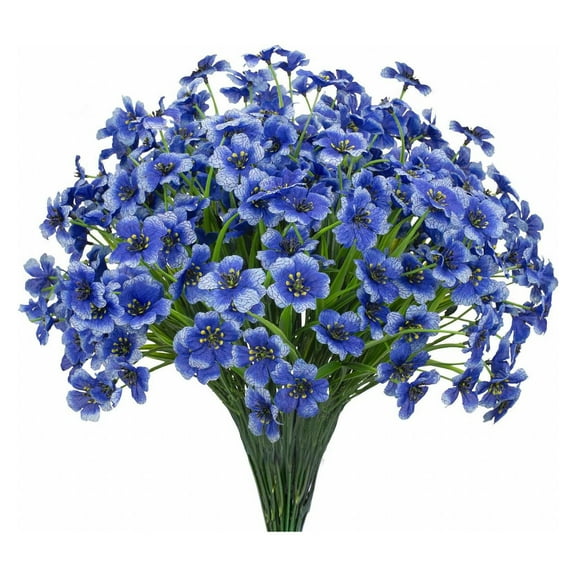 Barhoo Forget Me Not Flowers 6 Piece Artificial Forget Me Not Flowers Bouquet for Bridal Wedding Decoration, Real Latex Blue Floral Arrangement for Home and Outdoor Decor