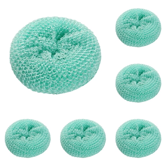 Barhoo Handy Housewares Durable Non-Scratch Nylon Scouring Pads | Round All-Surface Cleaning Pads | Multi-Use Kitchen Scrubbers | Safe for Non-Stick Cookware | Blue*5