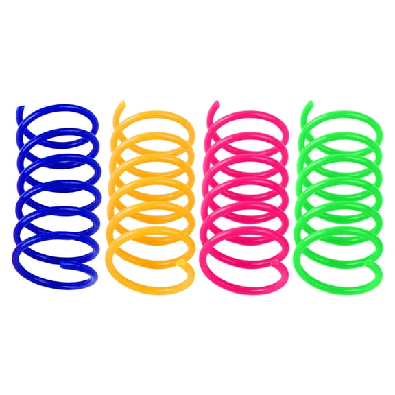 Barhoo Interactive Cat Spring Toys, 4 Pack Plastic Coil Springs for Indoor Cats, Encourages Active Play and Fitness for Health and Fun, Bright Colors for Attractive Engagement