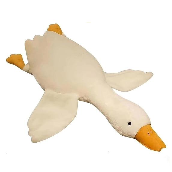 Barhoo Goose Stuffed Animal Toy White Swan Giant Stuffed Goose Plush Weighted Stuffed Animal Pillow Super Soft Sleeping Pillow for Kids and Friends (Down White, 35.4 inch