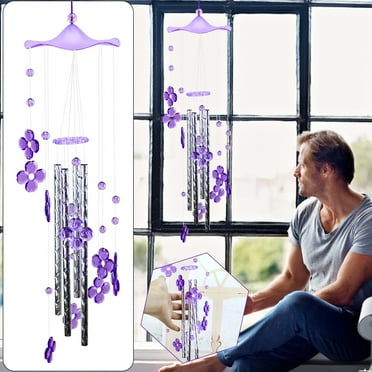 Barhoo Memorial Gifts, Wind Chimes Clearance, Memorial Wind Chime Outdoor Wind Chime Unique Tuning Relax Soothing Sympathy Wind Chime for Mom and Dad Garden Patio Patio Porch Home Decor Purple