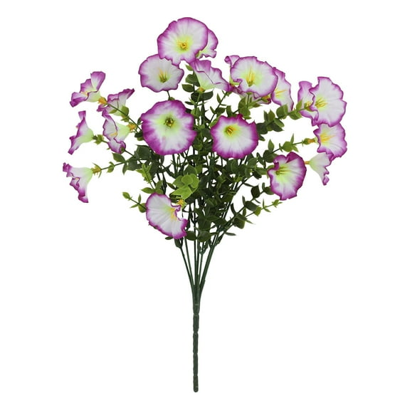 Barhoo Morning Glory Artificial Flower Stem—Uv-Resistant Faux Vine for Autumn Garden Pot, Patio Basket, Wind-Proof 3D Petals, Gradient Sunset Orange, No-Fade Fall Display, Zero Maintenance 1 Flower