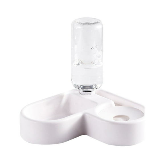 Barhoo Pet Bowl Cat Water Fountain Food Feeder Station Automatic Drinking Dish Corner Double Design Small Animal Supplies 500Ml Capacity Right Angle Base Cat Feeding Accessories 1 Bowl