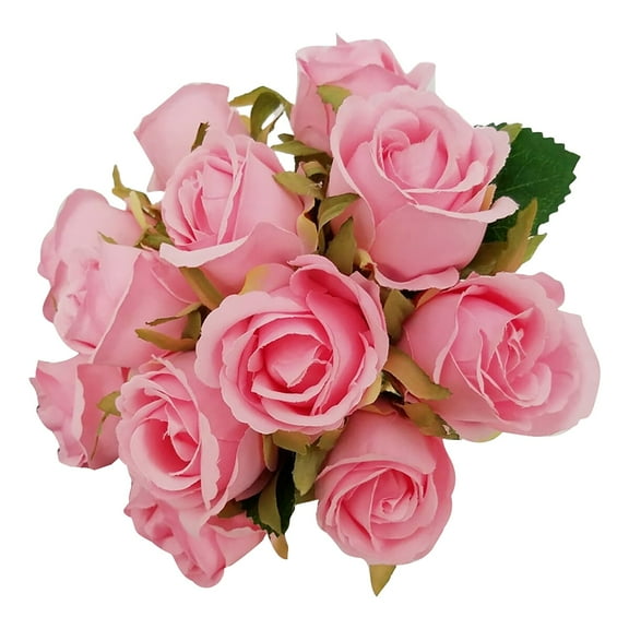 Barhoo Pink Flowers Clearance! Artificial Roses Flowers with Stems Silk Rose Bouquet Valentine's Day Decorations for Wedding Bridal Home Table Mom Birthday Decor () Pink Roses Clearance Sale