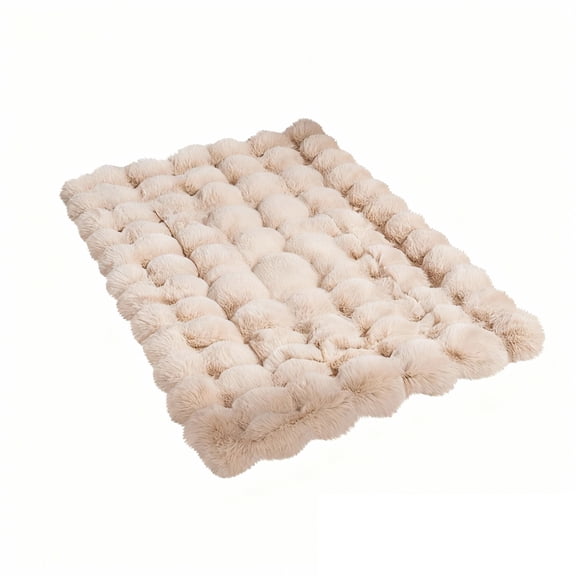 Barhoo Plush Dog Bed Mat Crinkle Soft Pet Blanket Cushion for Cats Dogs Warm Sleeping Pad Faux Fur Comfort Bed for Crate Kennel Couch Travel Portable Washable Pet Bedding