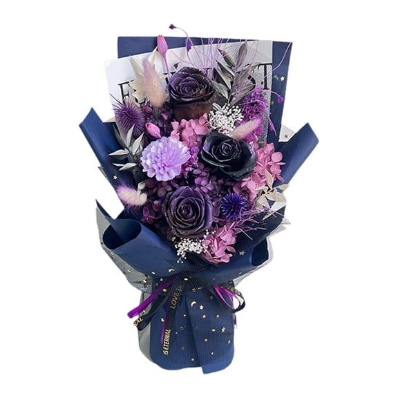 Barhoo Preserved Flower Bouquet for Valentines Day, Birthday, and Christmas – Real Flowers Handmade with Long-Lasting Beauty up to 13 Years, Luxurious Gift Box for Her and Special Occasions