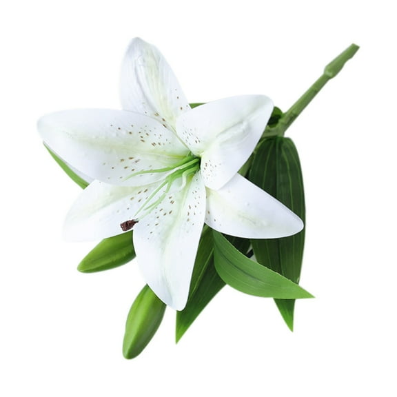 Barhoo Realistic Artificial Tiger Lily Flowers Bouquet with Latex Petals and Stems for Home Decoration, Wedding Arrangements, and Seasonal Displays 1 Simulated Home Decoration Lily