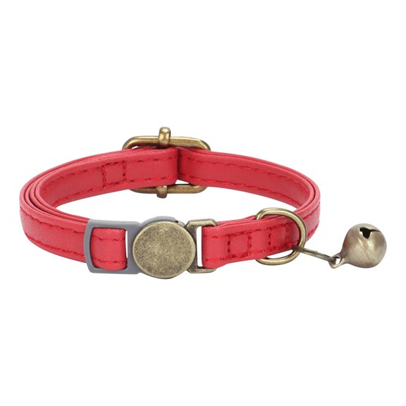 Barhoo Retro Style Leather Cat Collar with Clasp Design Vintage Pet Collar for Cats Puppies Adjustable Durable Wear-Resistant Buckle Closure Classic Look 1 Collar