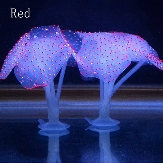 Barhoo Turtle Aquarium Accessories Clearance! Simulated Fluorescent Coral Aquarium Fish Tank Fluorescent Soft Silica Gel Coral