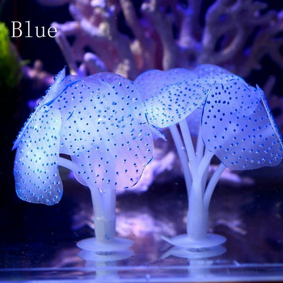 Barhoo Turtle Aquarium Accessories Clearance! Simulated Fluorescent Coral Aquarium Fish Tank Fluorescent Soft Silica Gel Coral