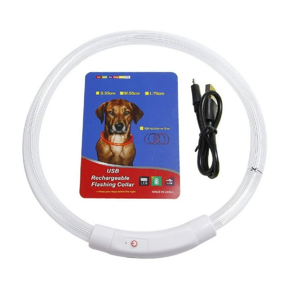 Barhoo Usb Rechargeable Led Dog Collar, Glowing Light up Collar for Night Time Visibility and Fashion, Adjustable for Small, Medium, and Large Dogs, with Multiple Flashing Modes