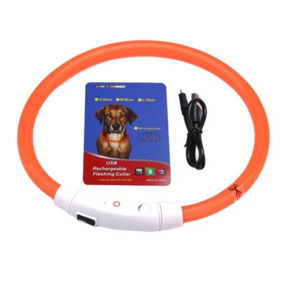 Barhoo Usb Rechargeable Led Dog Collar, Glowing Light up Collar for Night Time Visibility and Fashion, Adjustable for Small, Medium, and Large Dogs, with Multiple Flashing Modes
