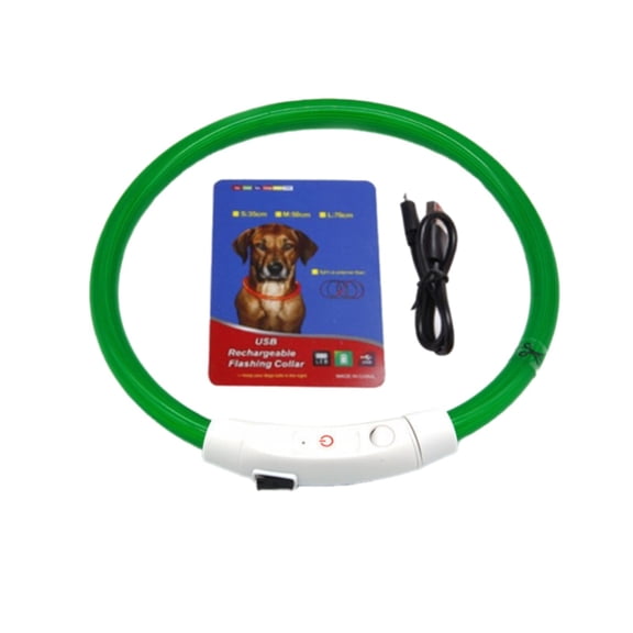Barhoo Usb Rechargeable Led Dog Collar, Glowing Light up Collar for Night Time Visibility and Fashion, Adjustable for Small, Medium, and Large Dogs, with Multiple Flashing Modes