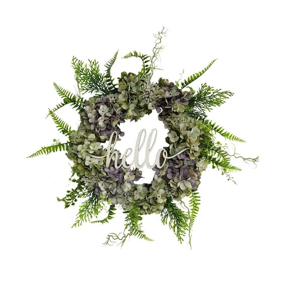 Barhoo Wreath for Wall Clearance! Summer Hello Wreath Wreath Door Hanging Home Decoration Summer Wreath Farm Door Front Decoration Farm Wreath Farmhouse Wreaths for Front Door Clearance Sale