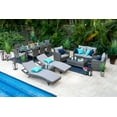 thumbnail image 1 of Bari 16-Piece Wicker Combination Furniture for Patio Outdoor Combination Loveseat Sofa Set, Eight-Seat Dining Set, and Chaise Lounge Set (16-Piece, Mixed Gray), 1 of 11