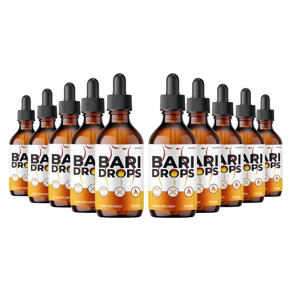 Bari Drops Supplement, Bari Drops Liquid Extract, All Natural Maximum Strength Formula Overall Wellness 60 mL (10 Pack)