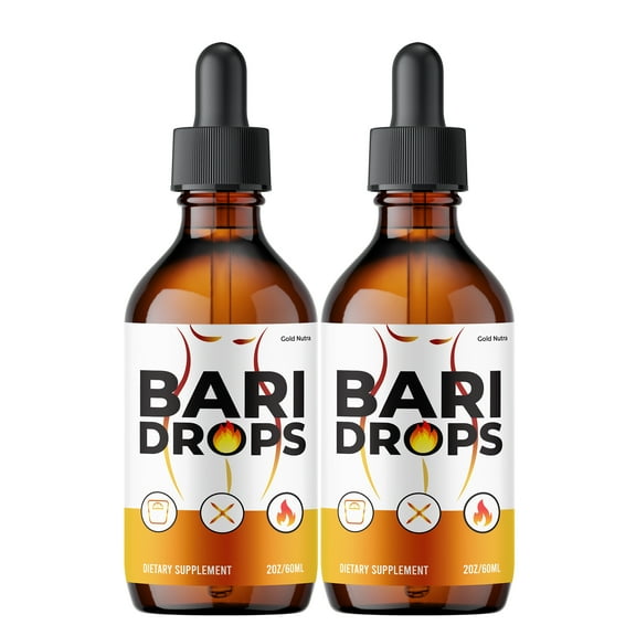 Bari Drops Supplement, Bari Drops Liquid Extract, All Natural Maximum Strength Formula Overall Wellness 60 mL (2 Pack)