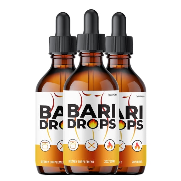 Bari Drops Supplement, Bari Drops Liquid Extract, All Natural Maximum Strength Formula Overall Wellness 60 mL (3 Pack)