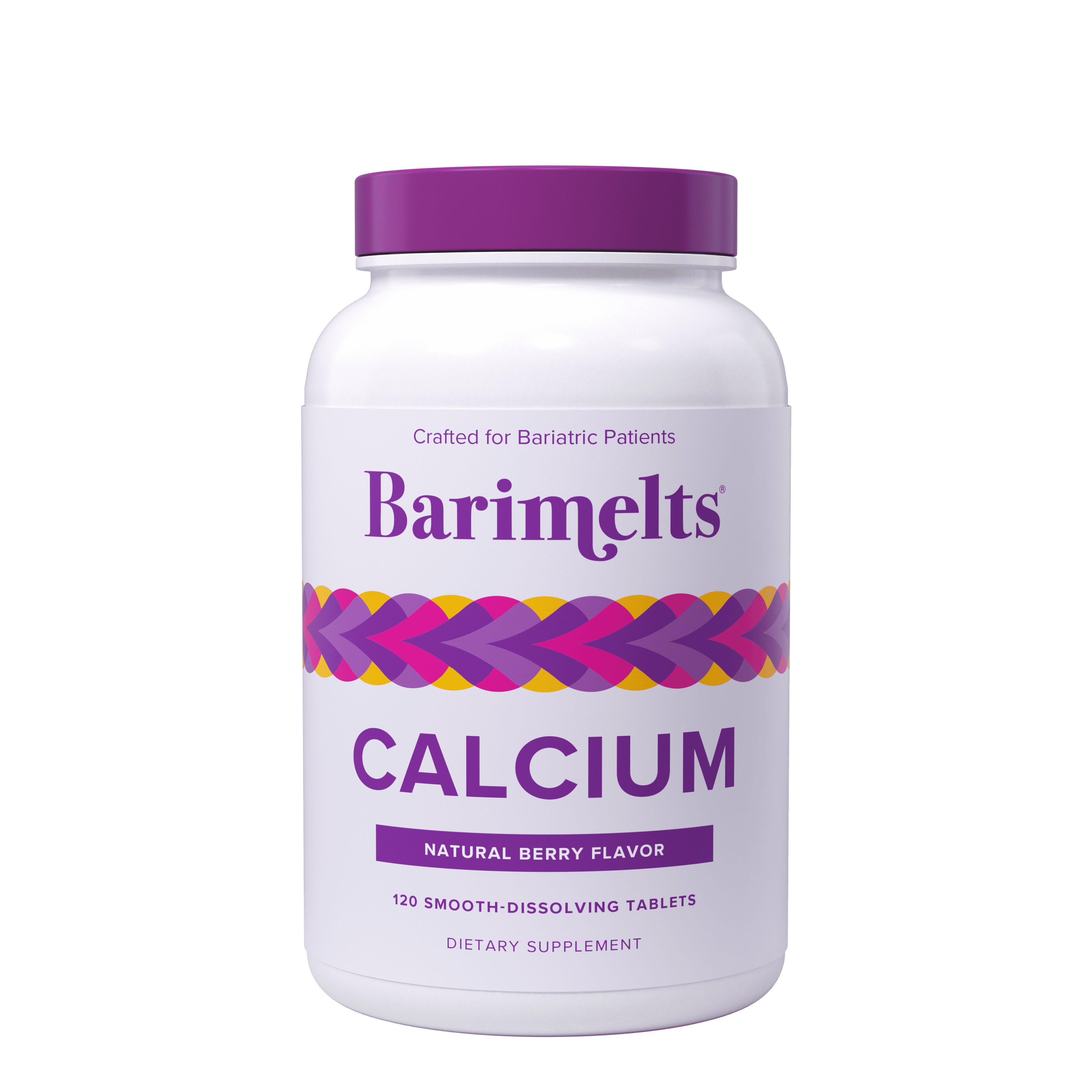 Barimelts Bariatric Calcium Citrate with Vitamin D3 and Magnesium for Bone Health Support, 120 Smooth-Dissolving Tablets, Post Weight Loss Surgery Patients, Berry Flavored Dietary Supplements