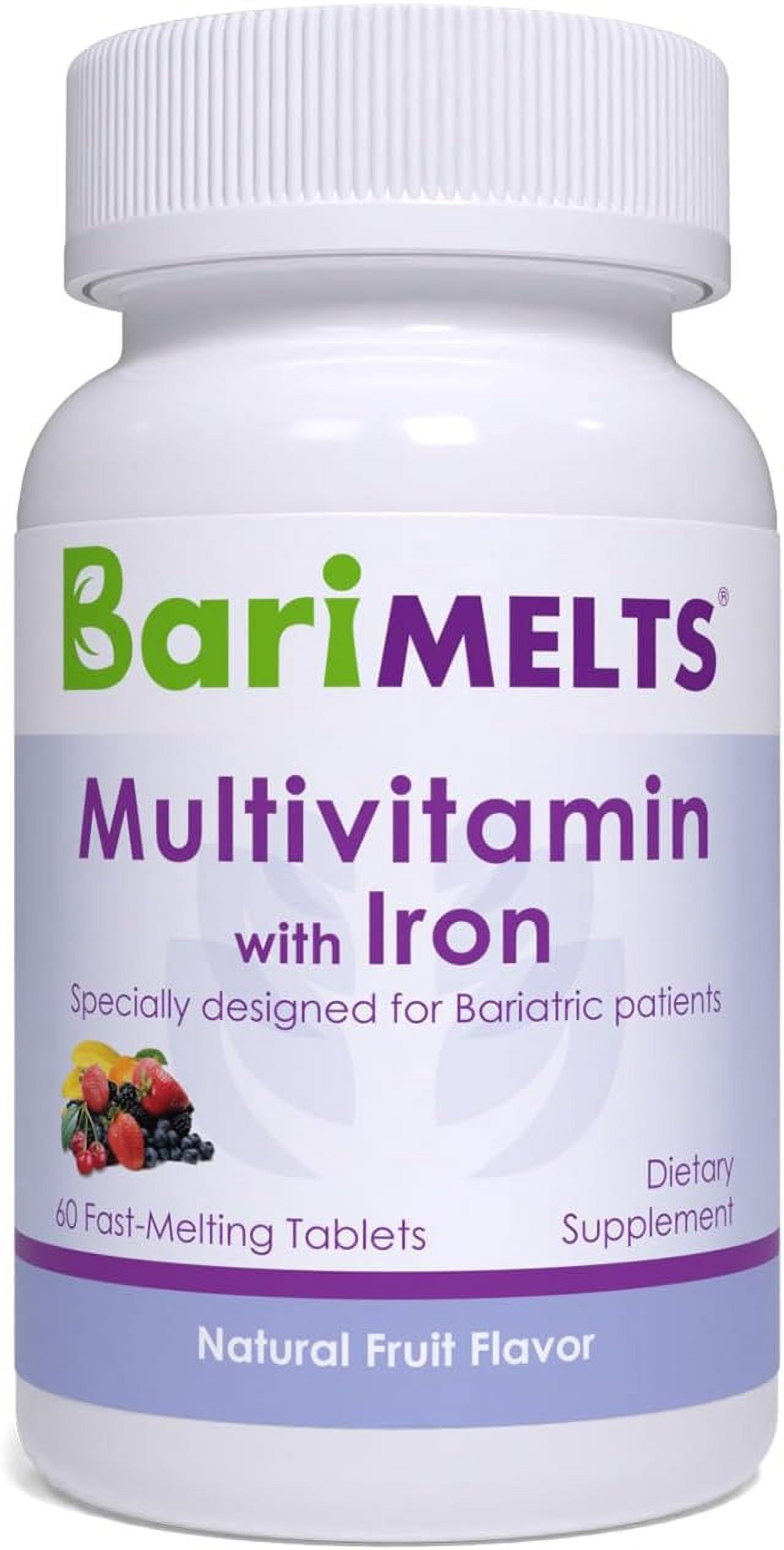 BariMelts Bariatric Multivitamin with Iron, 60 FastDissolving Tablets, Post Weight Loss Surgery