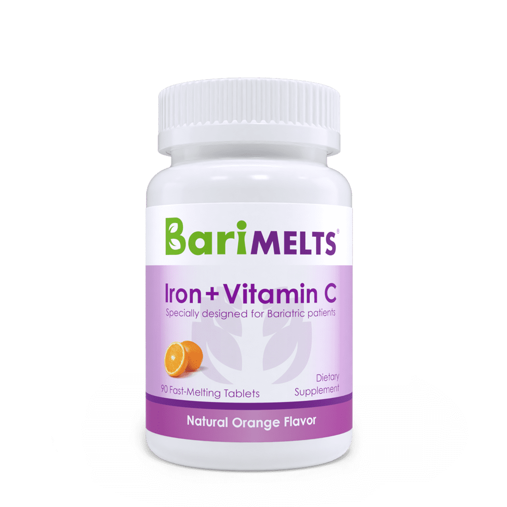 BariMelts Iron + Vitamin C, Dissolvable Bariatric Vitamins, Natural