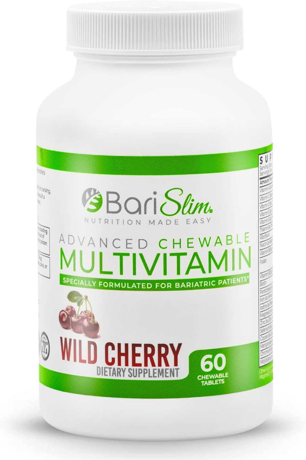 BariSlim Advanced Chewable Bariatric Multivitamin Tablets Bariatric Vitamin and Supplement for