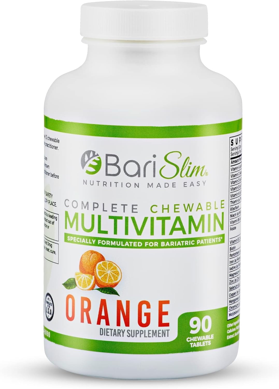 BariSlim Complete Chewable Bariatric Multivitamin Tablets 45 mg Iron Bariatric Vitamin