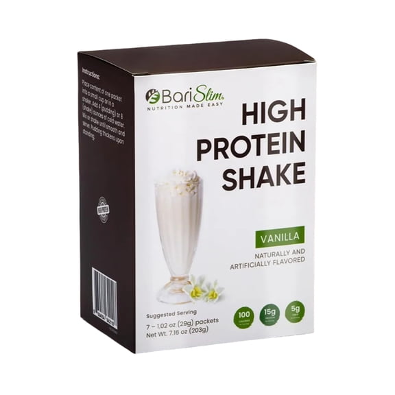 BariSlim High Protein Shake - Delicious & Nutritious Meal Replacement Shake - Low Sugar & Carb - Formulated for Bariatric Patients & Post-Weight Loss Surgery Support | Vanilla Shake (9 oz)