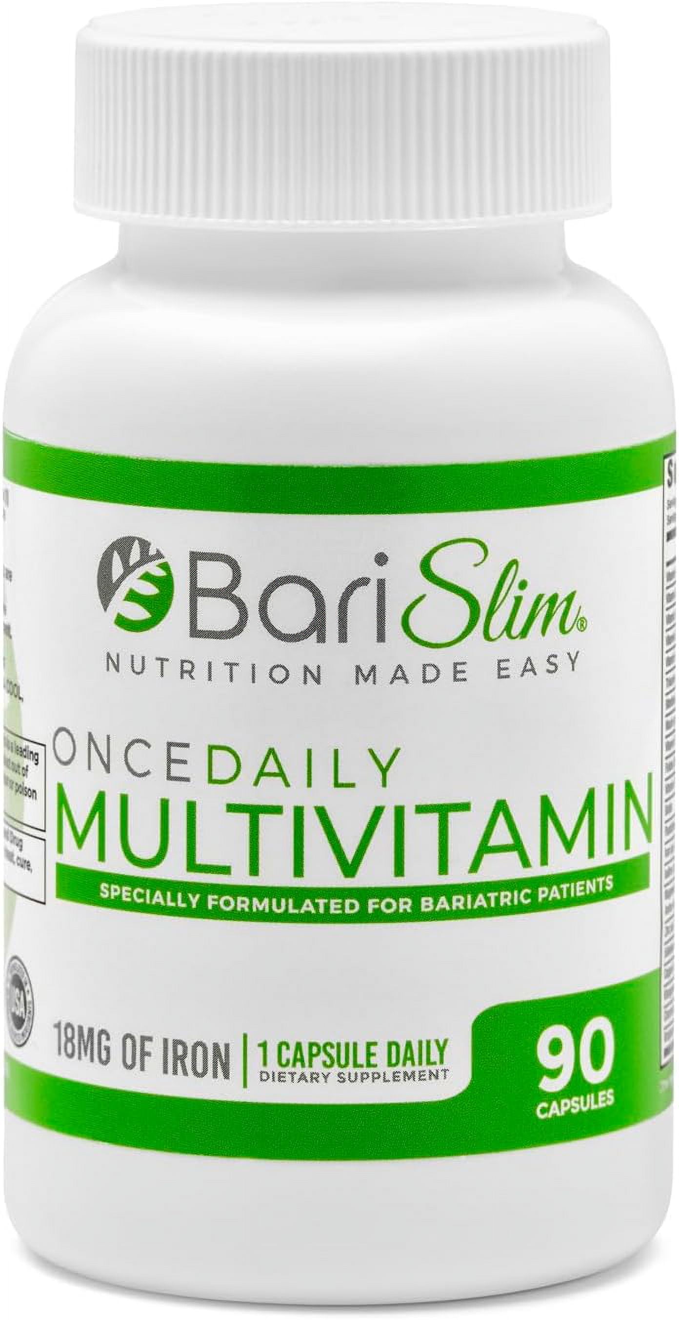 BariSlim Once Daily Bariatric Multivitamin Capsule 18mg of Iron