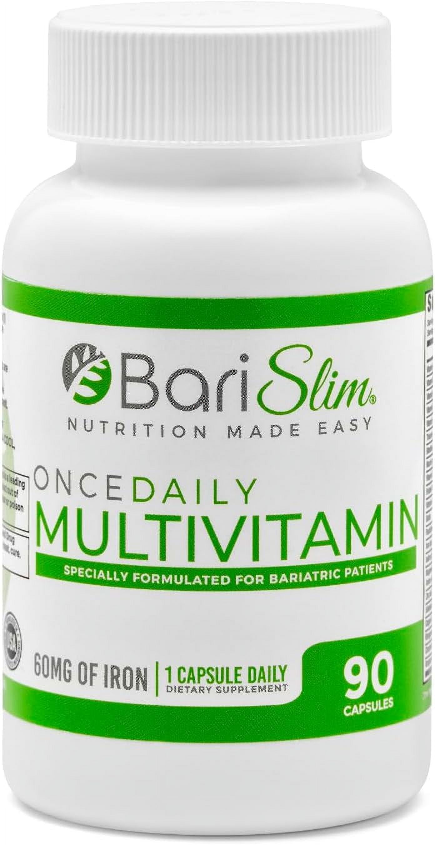 BariSlim Once Daily Bariatric Multivitamin Capsule 60mg of Iron