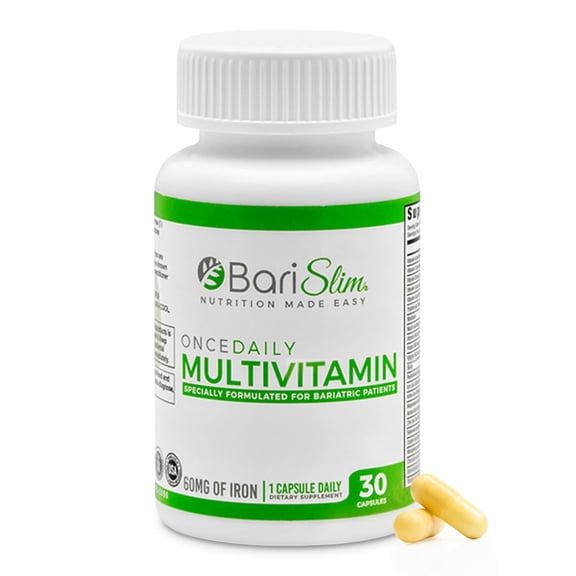 BariSlim Once Daily Multivitamin Capsule for Bariatric Patients, Unisex, Adults | 30 Capsules