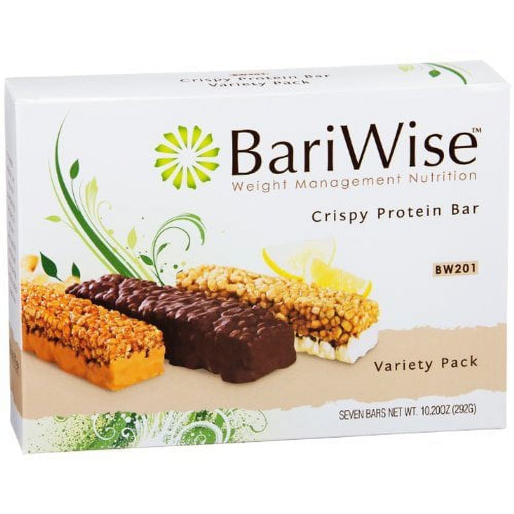 BariWise Crispy Protein Bar Variety Pack (7ct), High Protein Bars, Low Fat, Aspartame Free