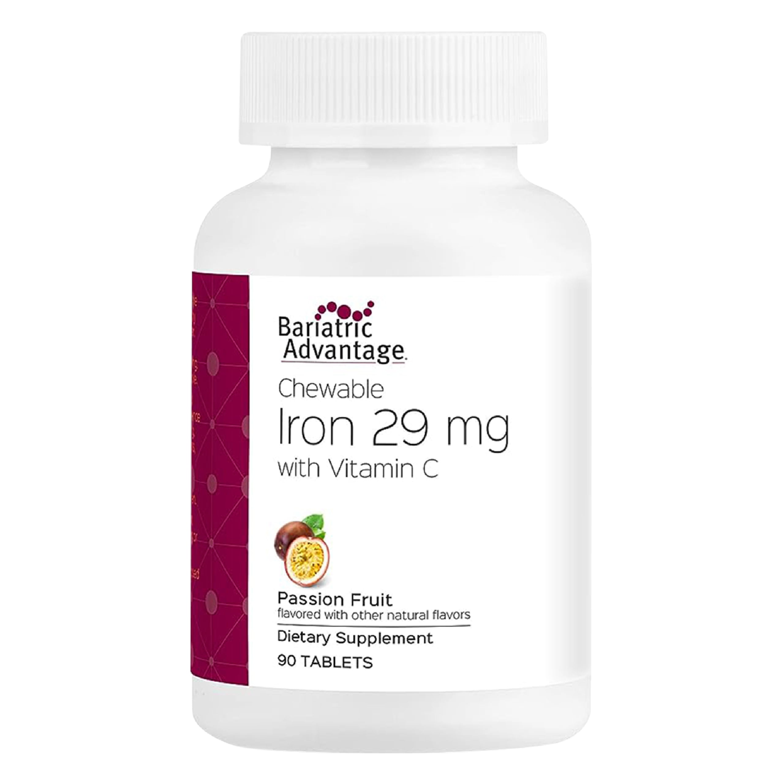 Bariatric Advantage Chewable Iron (29mg) with Vitamin C - Passion Fruit