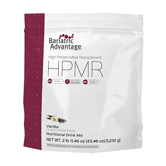 Bariatric Advantage High Protein Meal Replacement Drink Mix, Protein Powder Whey Isolate for Gastric Bypass and Sleeve Gastrectomy Patients, 27g Protein, Lactose Free - Vanilla - 28 Servings