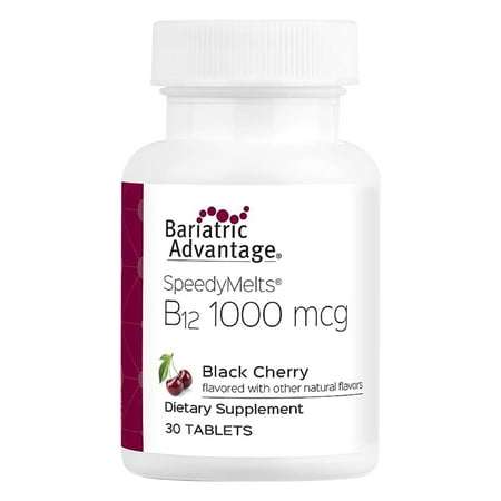 Bariatric Advantage SpeedyMelts Vitamin B12 - 1000 mcg - For Bariatric Surgery Patients - Fast-Dissolve, Great-Tasting Formula - Folate Supplements - Brain Health Support* - 30 Count - Black Cherry price history and forecast - Bariatric Advantage 755571942043
