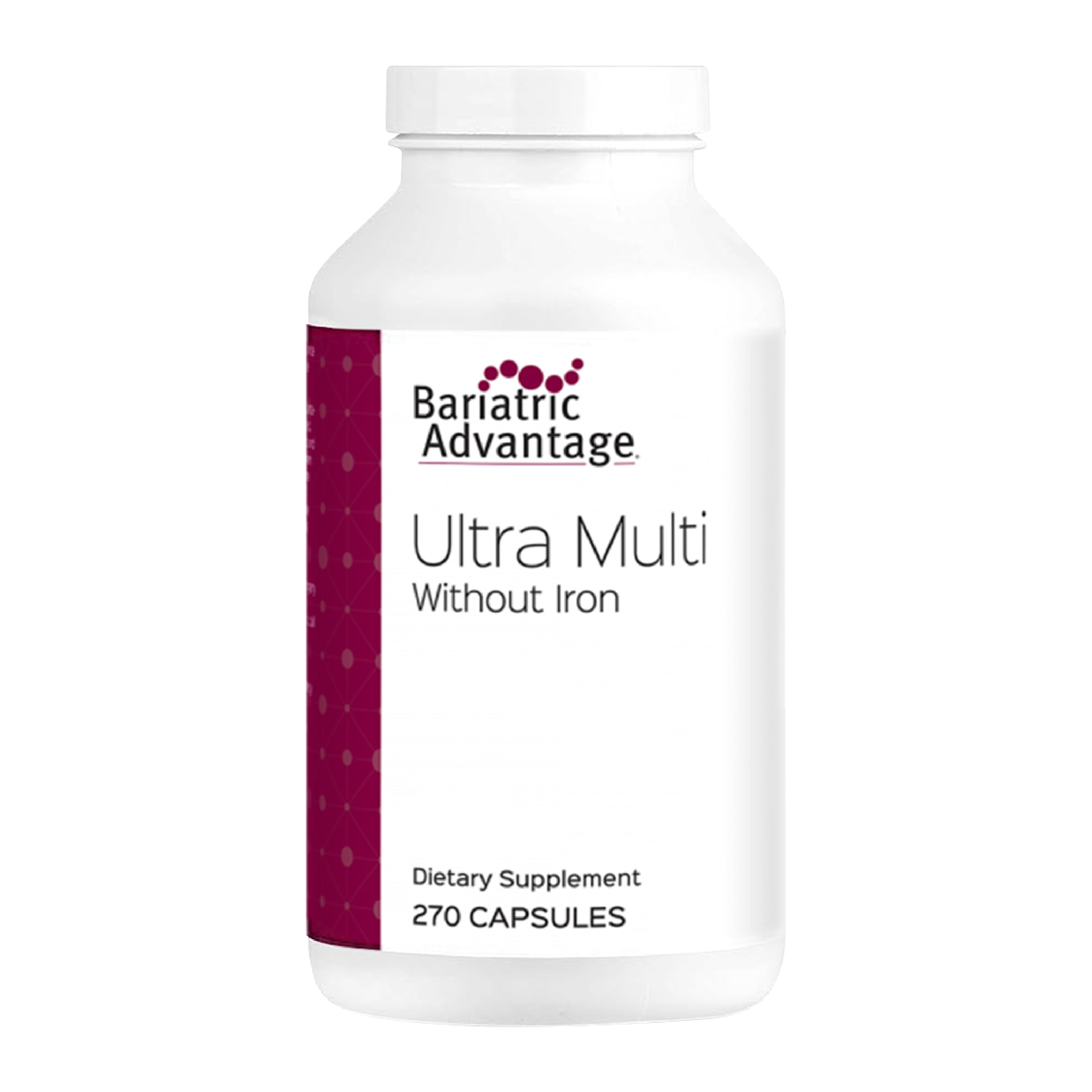 Bariatric Advantage Ultra Multi Without Iron - High Potency Multivitamin - For Bariatric Surgery Patients - Bariatric Multivitamin Capsule - With Calcium, Vitamin C & More - 270 Capsules