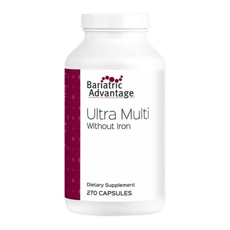 Bariatric Advantage Ultra Multi Without Iron - High Potency Multivitamin - For Bariatric Surgery Patients - Bariatric Multivitamin Capsule - With Calcium, Vitamin C & More - 270 Capsules