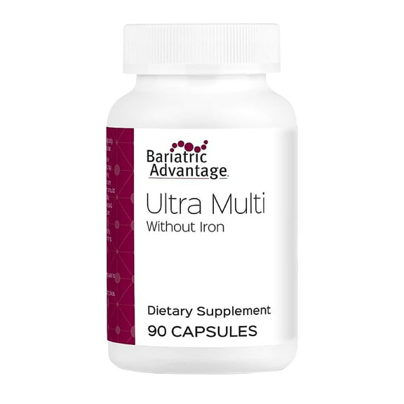 Bariatric Advantage Ultra Multi Without Iron - High Potency Multivitamin - For Bariatric Surgery Patients - Bariatric Multivitamin Capsule - With Calcium, Vitamin C & More - 90 Capsules