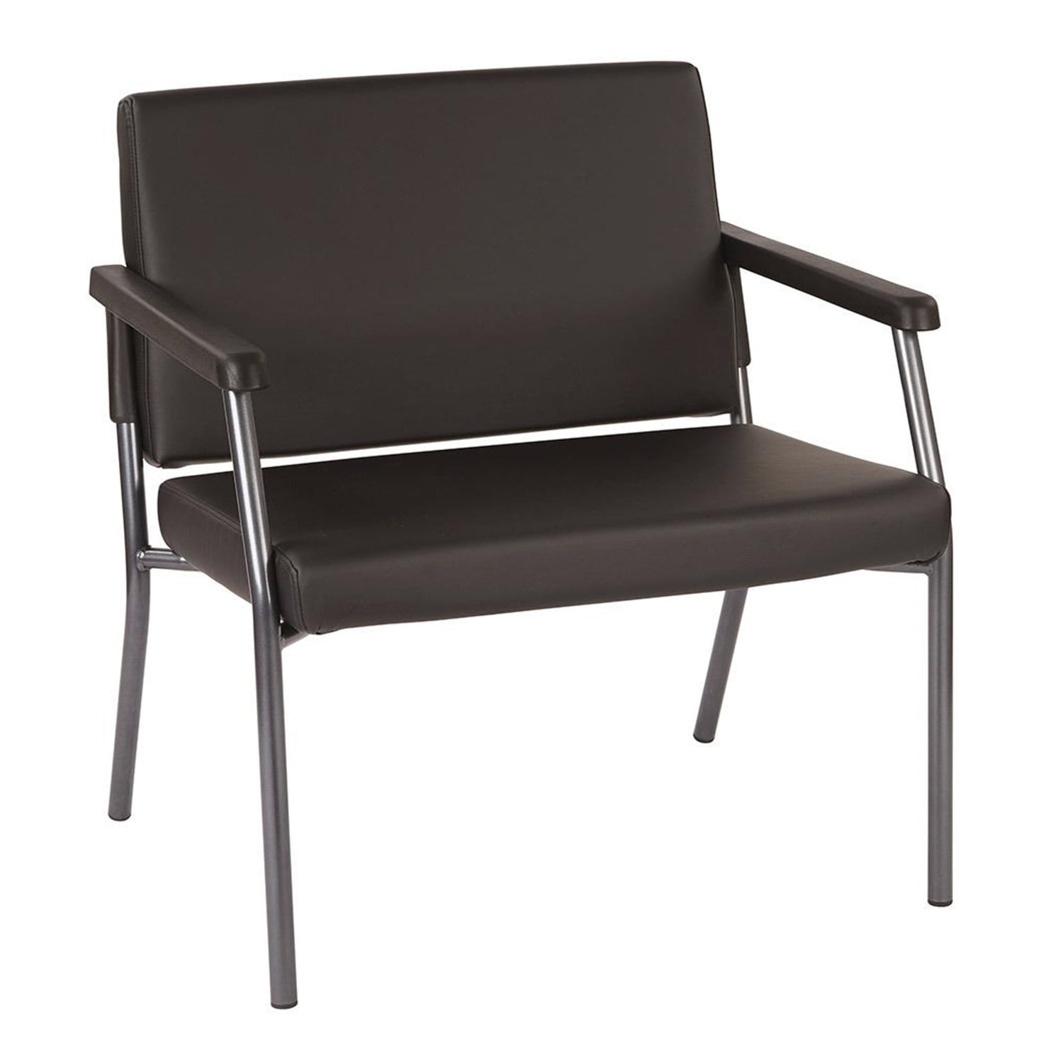 Work Smart Antimicrobial Gray Armless Reception Chair with Metal Frame