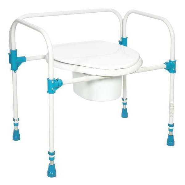 Adjustable White Aluminum Bariatric Commode Chair