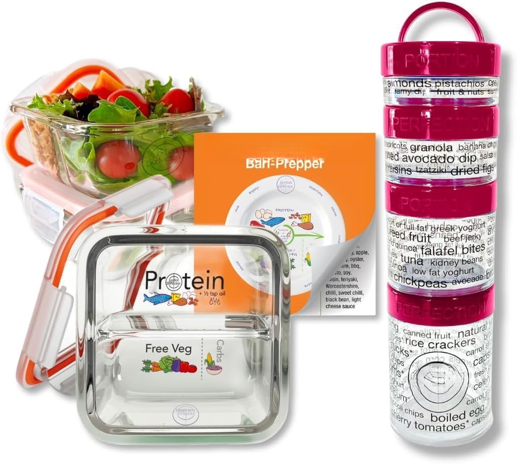 Bariatric Control - Meal Prep Glass Containers 3pk with 100 Cal Snack ...
